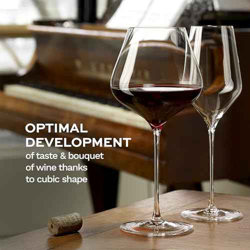 Quatrophil Burgundy Wine Glasses Crystal (6 Count)