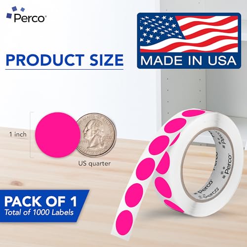 Neon Pink Round Circle Dot Sticker 1