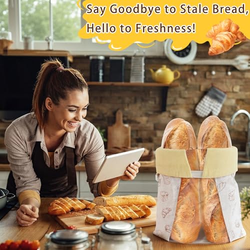 Reusable Beeswax Bread Bags for Homemade Sourdough with Clear Window (2 Count)