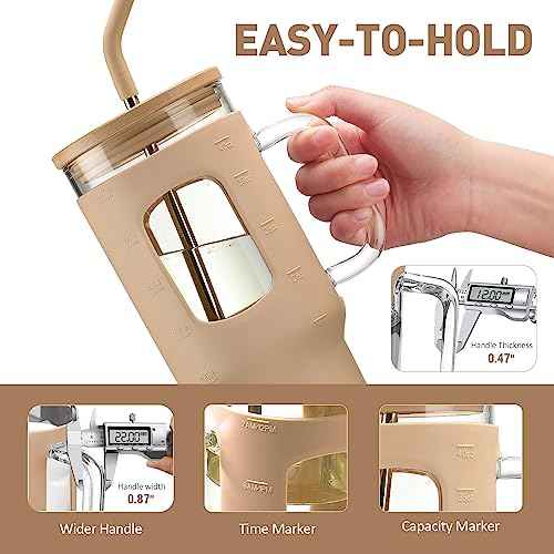 Glass Tumbler with Straw and Lid