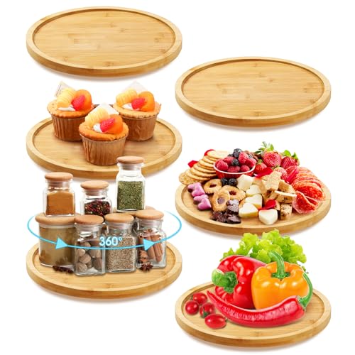 6 Pcs Bamboo Lazy Susan