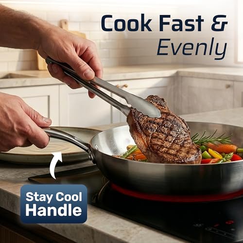 10 Pcs Tri Ply Stainless Steel Cookware Set (10 Count)