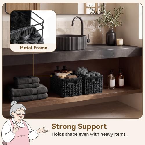 Black Wicker Basket (2 Count)