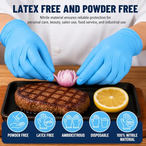 Individually Wrapped Black Disposable Nitrile Gloves (800 Count)