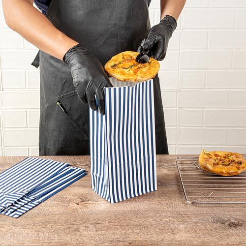 Blue And White Stripe Paper Bag (100 Count)