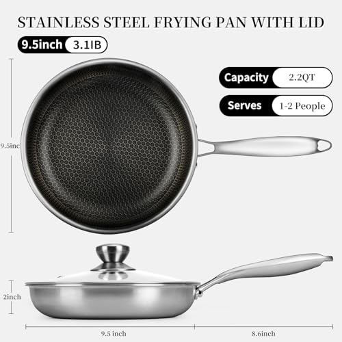 Stainless Steel Frying Pan with Lid