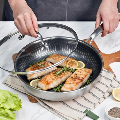 12 IN Glass Lid with Stainless Steel Handle for Frying Pan