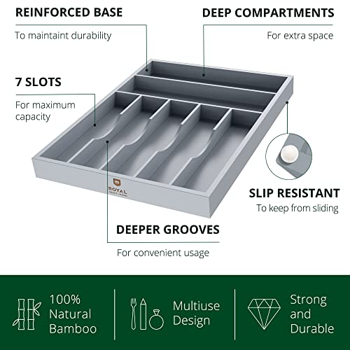 Luxury Bamboo Kitchen Drawer Organizer