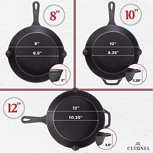 Cast Iron Skillets Set with Lids