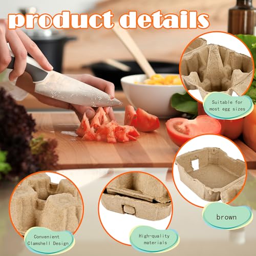 30 Pack Egg Cartons Bulk Empty Natural Pulp Egg Storage Case 4 Count Square Chicken Cardboard Egg Tray Holder for Family Farm Market Chicken Farm Storing (30 Count)