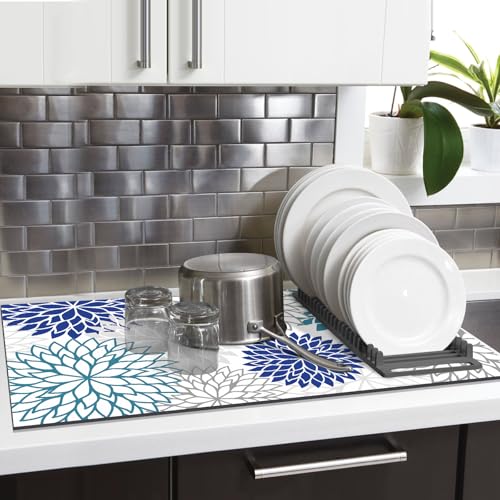 2PCS 17" x 32" Dish Drying Mat & 24" x 5.5" Sink Splash Guard (2 Count)