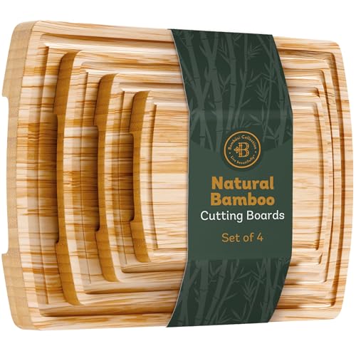 Bamboo Cutting Boards for Kitchen (4 Count)