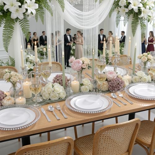 200PCS Silver Plastic Plates (200 Count)