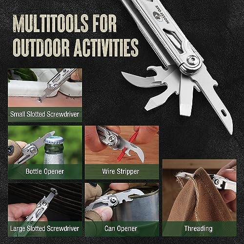 12-in-1 Multitool Pocket Knife with Pouch & Clip