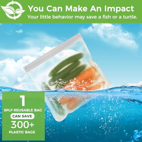 6 Pack Reusable Gallon Freezer Bags Dishwasher Safe (6 Count)