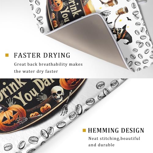 Skull Dead Coffee Dish Drying Pad 18 X 24 in for Halloween Decor