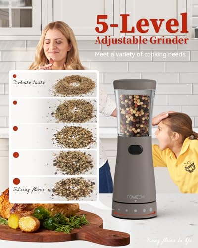 Electric Salt and Pepper Grinder Set with Storage Base (2 Count)