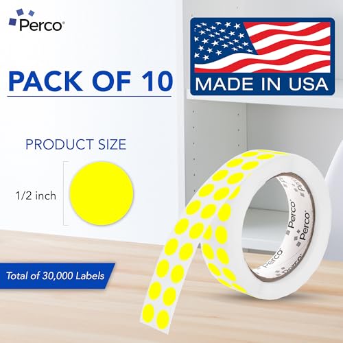 Neon Yellow Perforated Round Circle Dot Sticker 1 (10 Count)