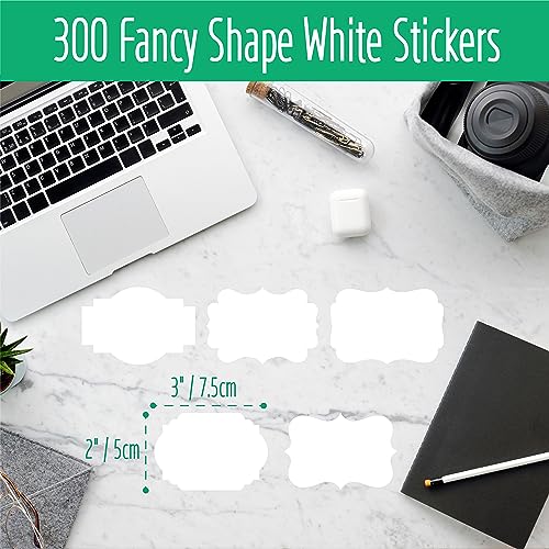 300 PCS White Stickers