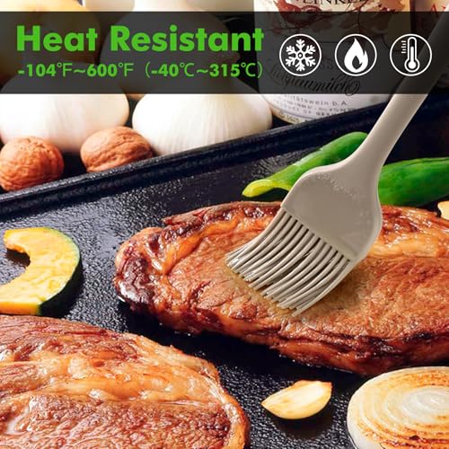 Basting Brushes Silicone Heat Resistant Pastry Brushes Spread Oil Butter Sauce Marinades for BBQ Grill Barbecue Baking Kitchen Cooking BPA Free Dishwasher Safe (2 Count)