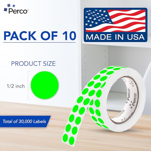 Neon Green Perforated Round Circle Dot Sticker 1 (80 Count)