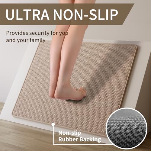 Kitchen Rugs Kitchen Mats for Floor Non Slip Washable Brown 17"x30" (3.557 Sq Ft)