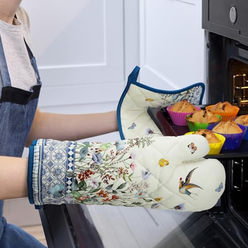 Country Wildflower Oven Mitts and Pot Holders Set (2 Count)