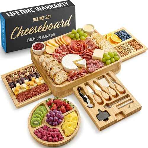 Premium Bamboo Cheese Board Set