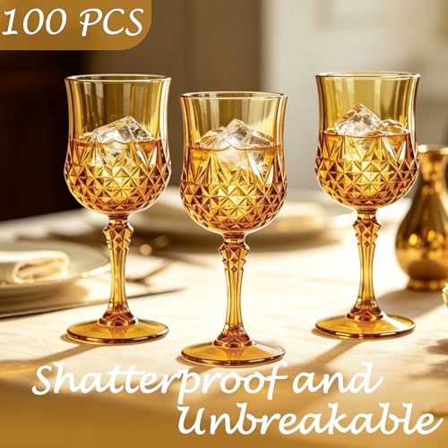 100Pack Plastic Wine Glasses (100 Count)