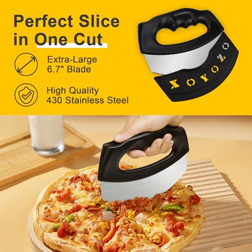Pizza Cutter Salad Chopper Large Stainless Steel Blade with Cover