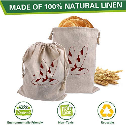 4 Packs Linen Bread Bags for Homemade Bread (4 Count)