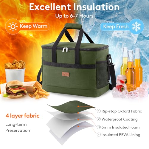 Cooler Bag 50 Cans Collapsible and Insulated Large Lunch Bag Leakproof Soft Cooler Portable for Camping