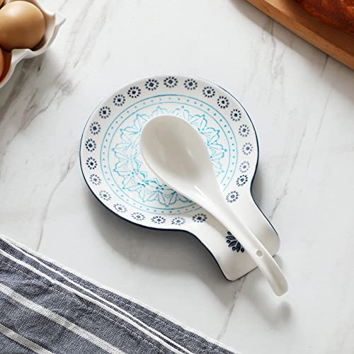 Spoon Rest 5.5" Ceramic Spoon Holder for Stove Top