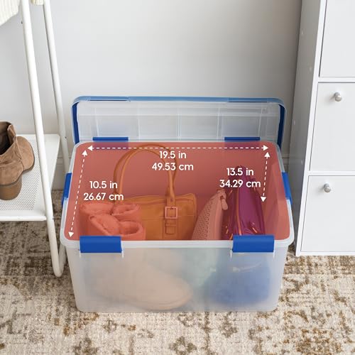 3 Pack 60 Qt Storage Bins with Gasket Lids (3 Count)