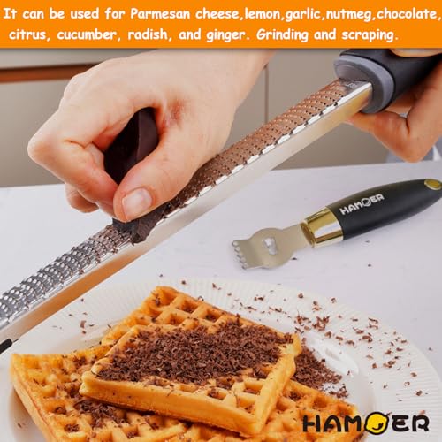 Zester Channel Knife & Micro Plane Grater Tool Set Ergonomic Handle (4 Count)