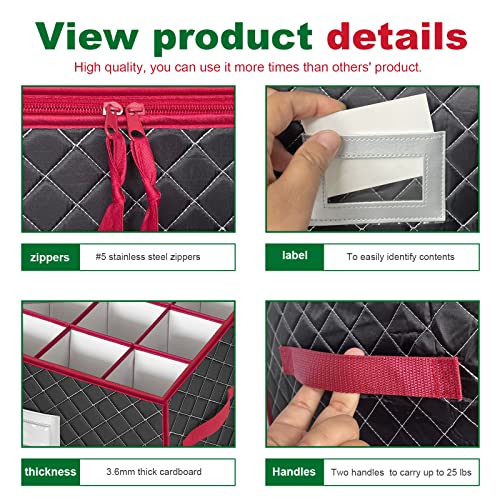 Christmas Stemware Storage Cases with Dividers (2 Count)