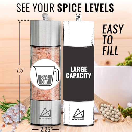 Salt and Pepper Grinder Set Manual 2 Pack (2 Count)