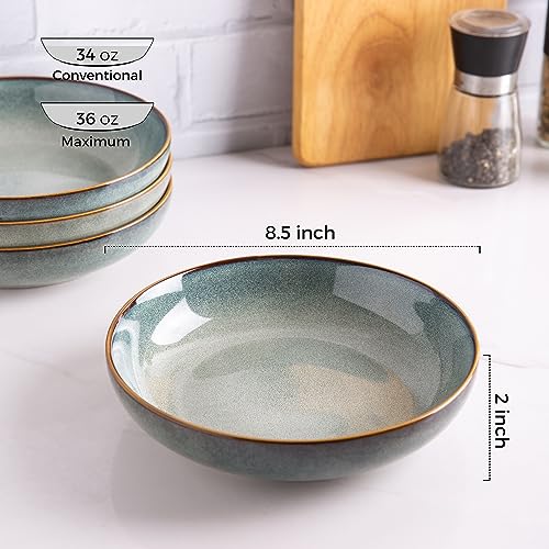 8.5’’ Ceramic Pasta Bowls Set of 4 (4 Count)