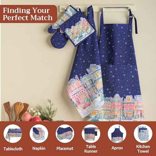 Double Oven Mitts 100% Cotton Double Oven Glove