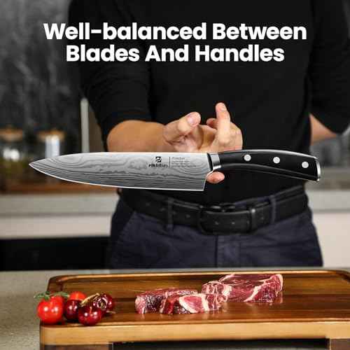 15 PC Magnetic Knife Sets for Kitchen with Block (15 Count)