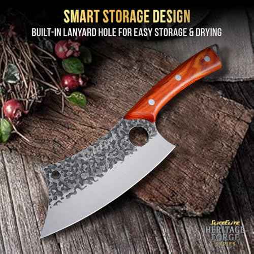 3 Piece BBQ Knife Set Serbian Chef Knife Meat Cleaver Viking Kitchen Knives (3 Count)