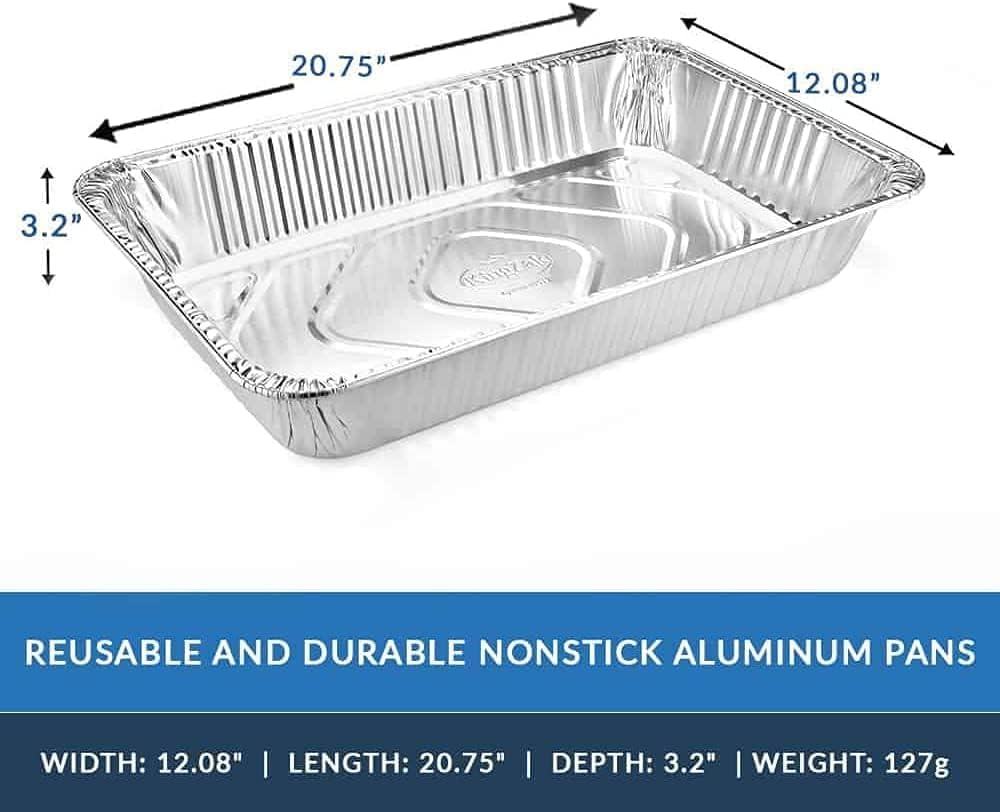 Aluminum Pans Full Size, Large Disposable Roasting & Baking Pan, 21"x13" Deep Foil Pans (100 Pack) Extra Heavy Duty Chafing Trays for Hotels, Restaurants, Caterers, Steam Table, Buffets & Bakeware - Culinary Roots