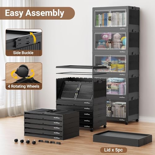 500Qt Stackable Storage Bins with Lid (5 Count)