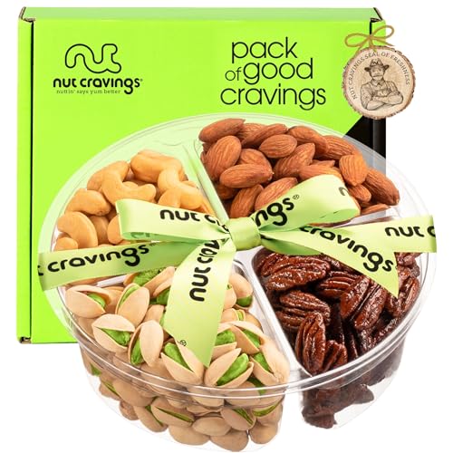 Mixed Nuts Gift Basket + Green Ribbon (16 Ounce)
