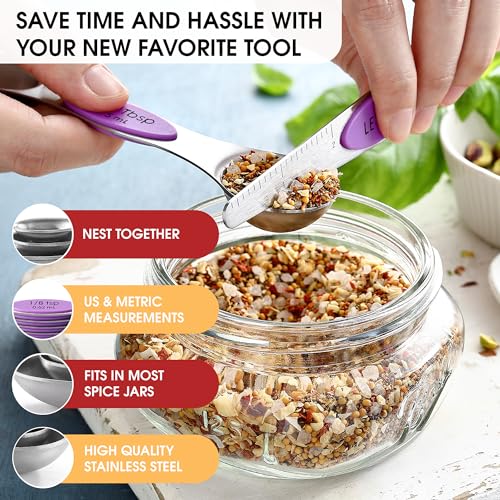 Stainless Steel Magnetic Measuring Spoons Set of 8 (8 Count)