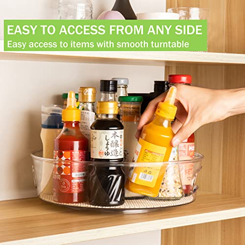 2 Pack Lazy Susan Cabinet Organizer with Handle 12 inch