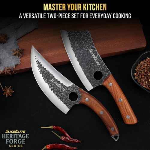 2PCS Hand Forged Butcher Knife Set (2 Count)