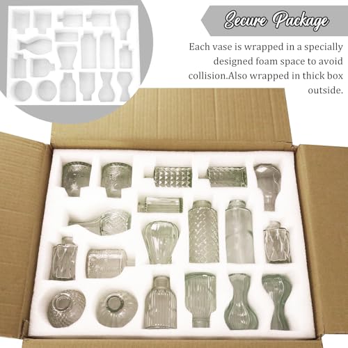 Set of 36 Glass Bud Vases Small Flower Vases for Centerpieces (36 Count)