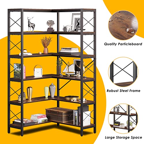 6 Shelf Corner Bookshelf