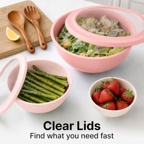 12 Piece Plastic Mixing Bowls with Lids Set (452.48 Count)